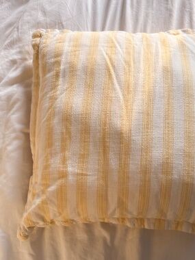 22" x 22" Yellow & White Striped Throw Pillow